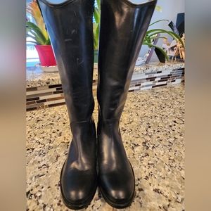 Frye Melissa Inside Zip Tall Size 9 Black Leather Boots